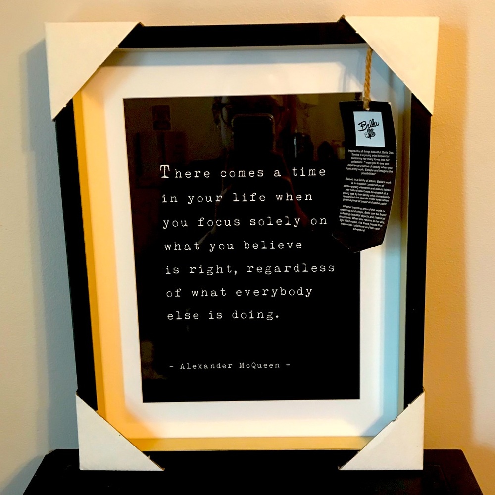 NWT Alexander McQueen Framed Quote Printed By:Bella Dos Santos